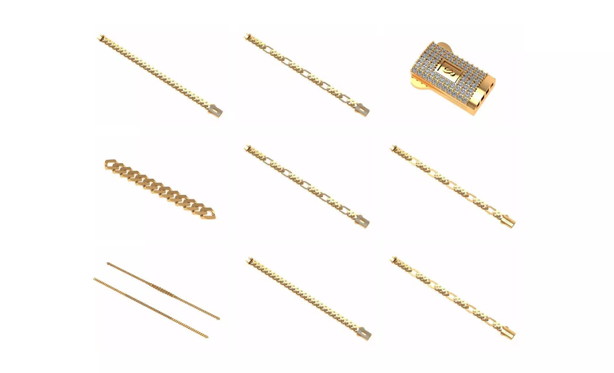 COLLECTION 750 CUBAN-LINK-CHAIN-BRACELETS- BULK  3D print model_58