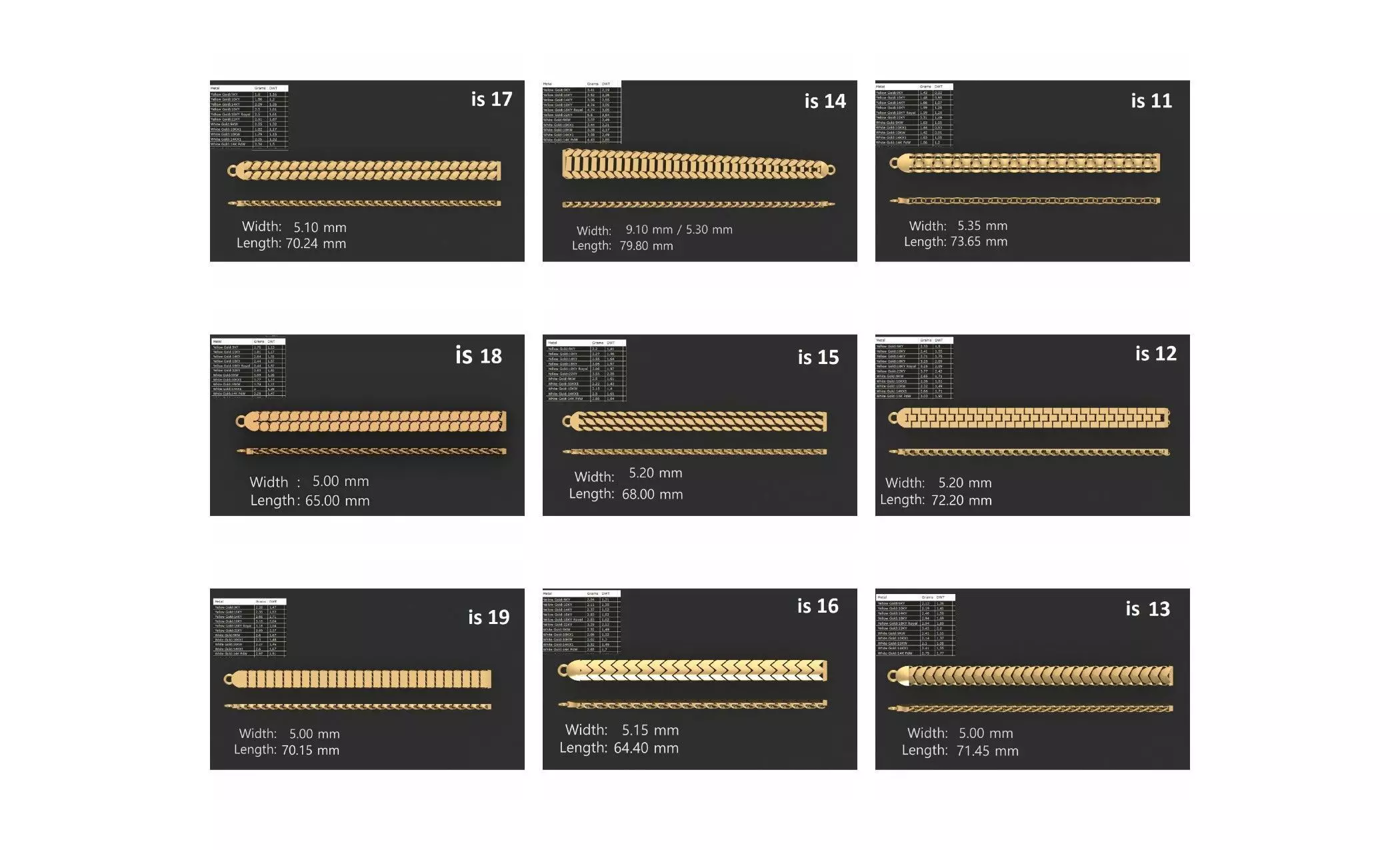 COLLECTION 750 CUBAN-LINK-CHAIN-BRACELETS- BULK  3D print model_6