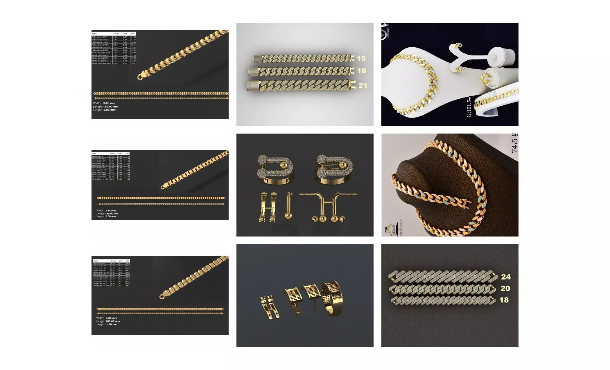 COLLECTION 750 CUBAN-LINK-CHAIN-BRACELETS- BULK  3D print model_31