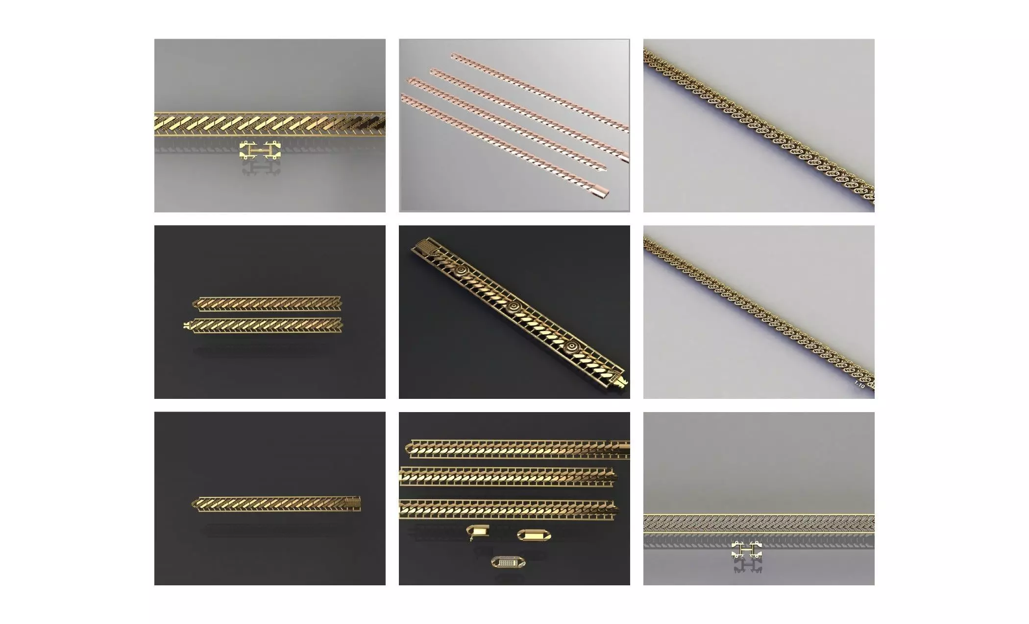 COLLECTION 750 CUBAN-LINK-CHAIN-BRACELETS- BULK  3D print model_25