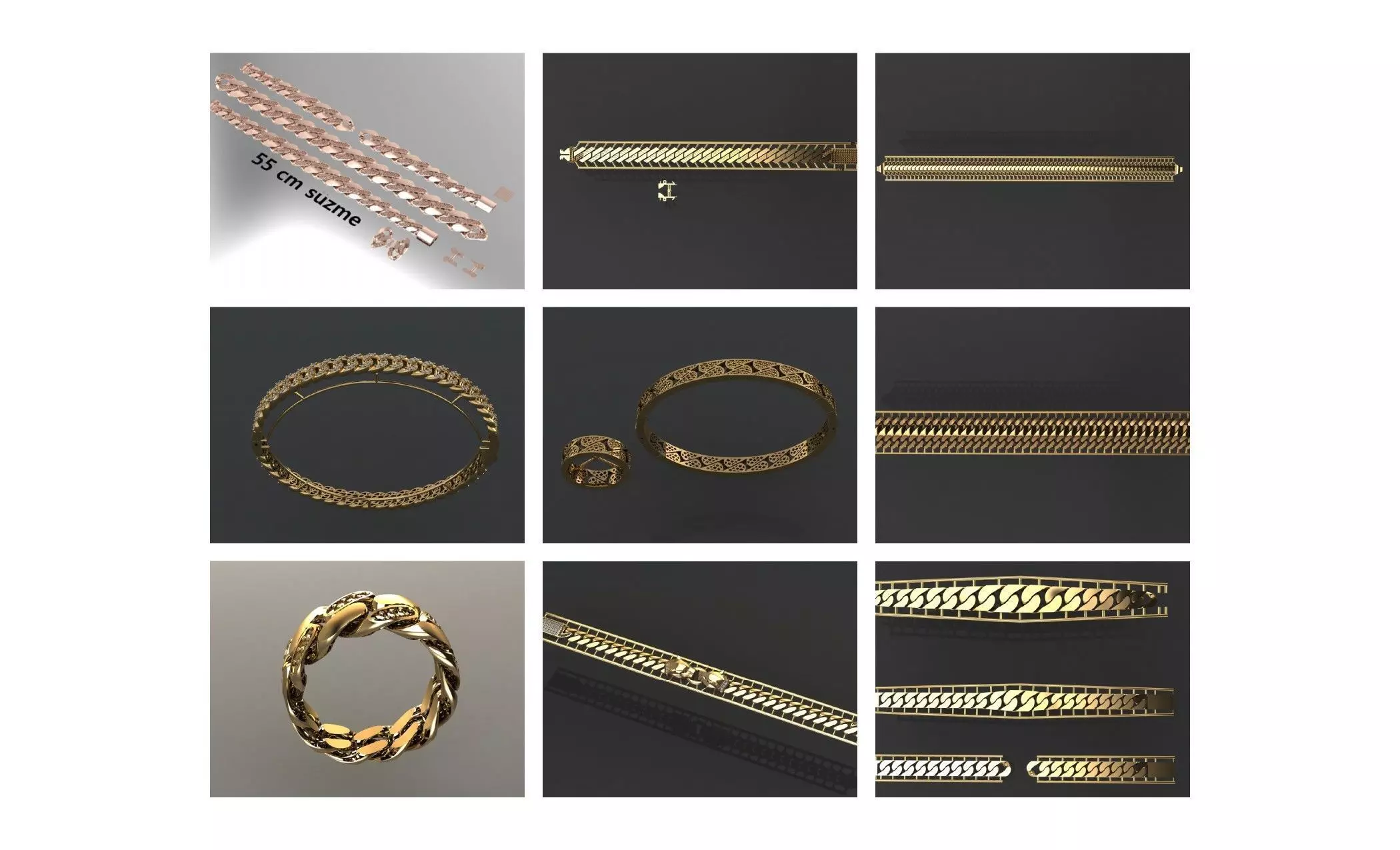 COLLECTION 750 CUBAN-LINK-CHAIN-BRACELETS- BULK  3D print model_29