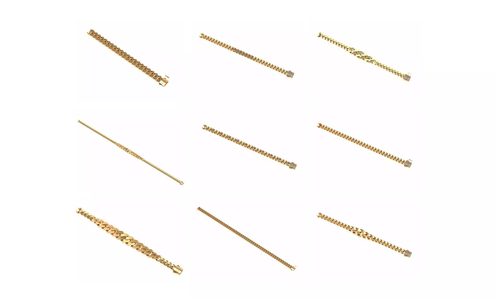 COLLECTION 750 CUBAN-LINK-CHAIN-BRACELETS- BULK  3D print model_56