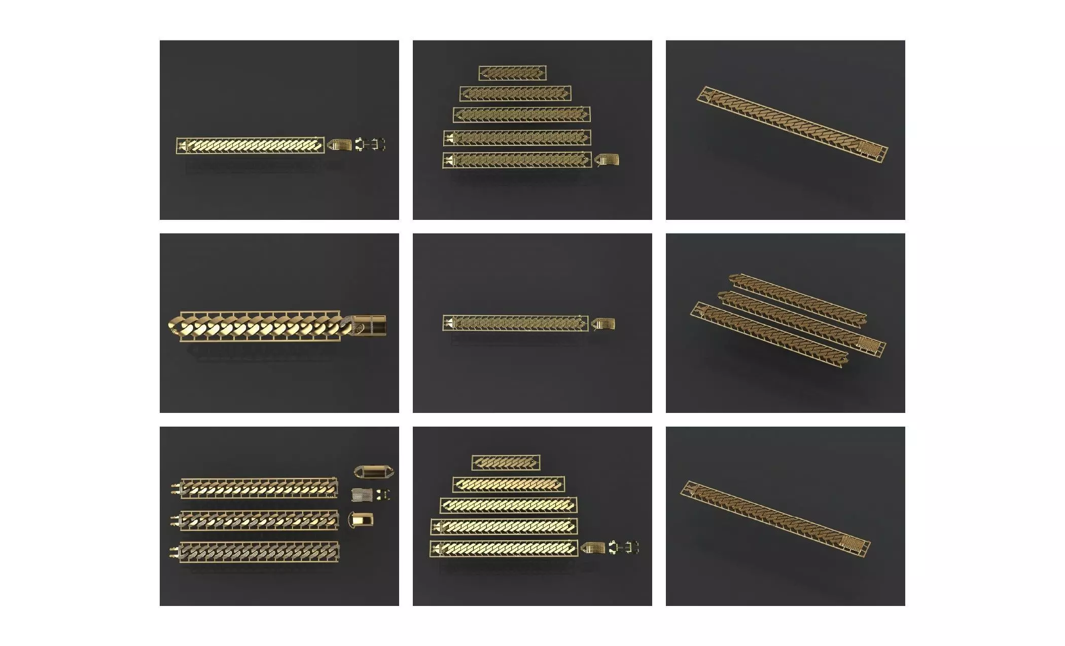 COLLECTION 750 CUBAN-LINK-CHAIN-BRACELETS- BULK  3D print model_17