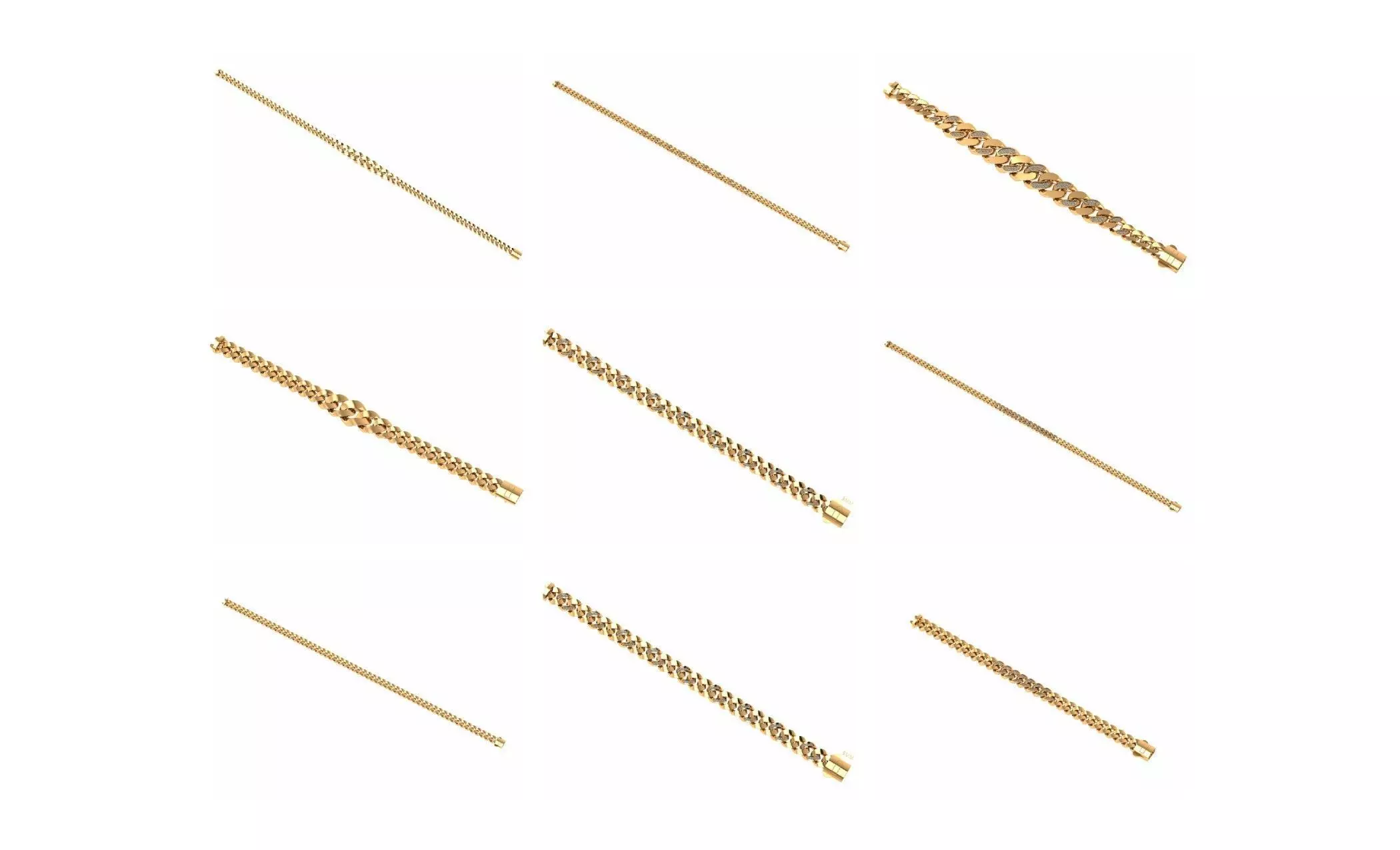 COLLECTION 750 CUBAN-LINK-CHAIN-BRACELETS- BULK  3D print model_54