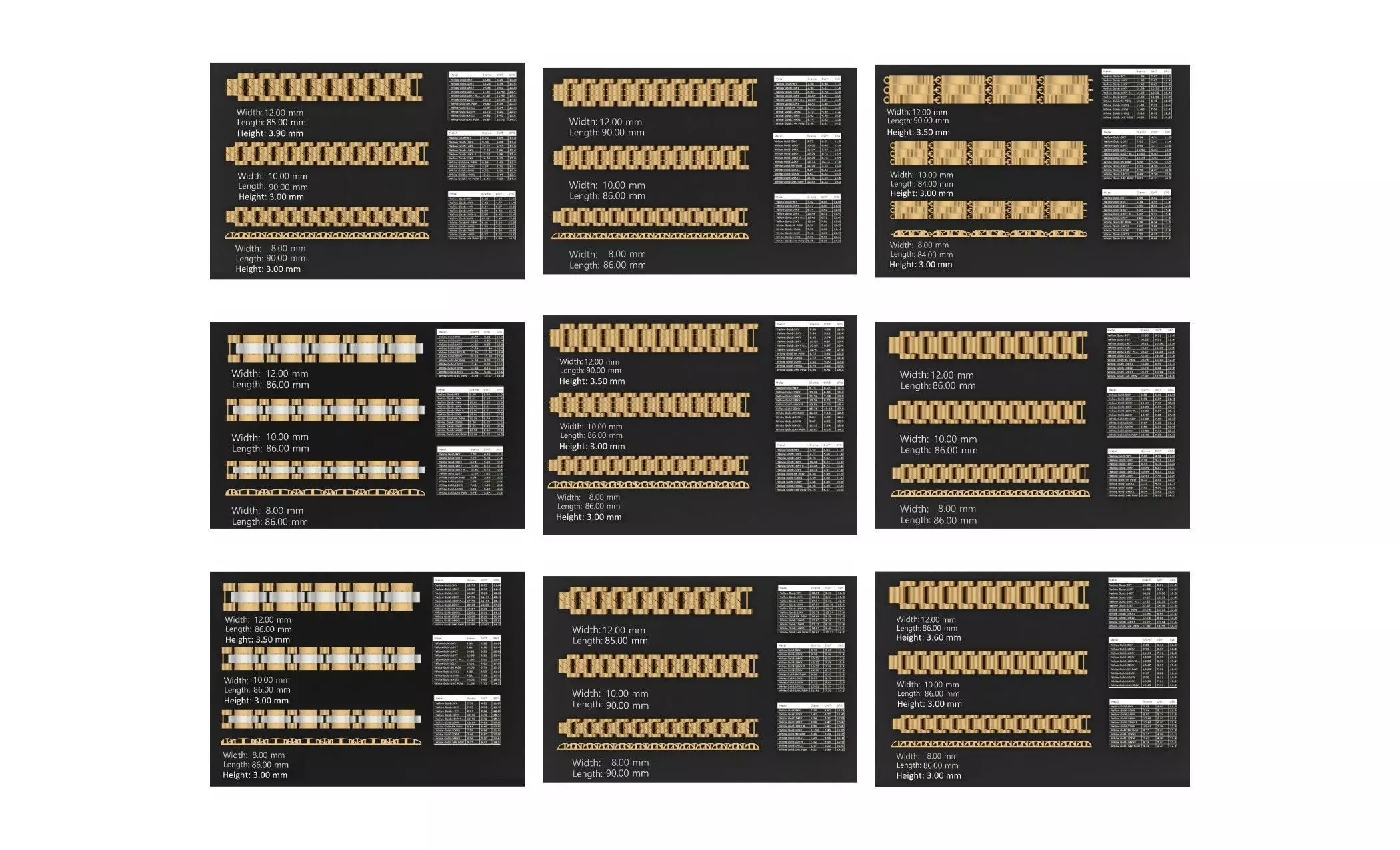 COLLECTION 750 CUBAN-LINK-CHAIN-BRACELETS- BULK  3D print model_49