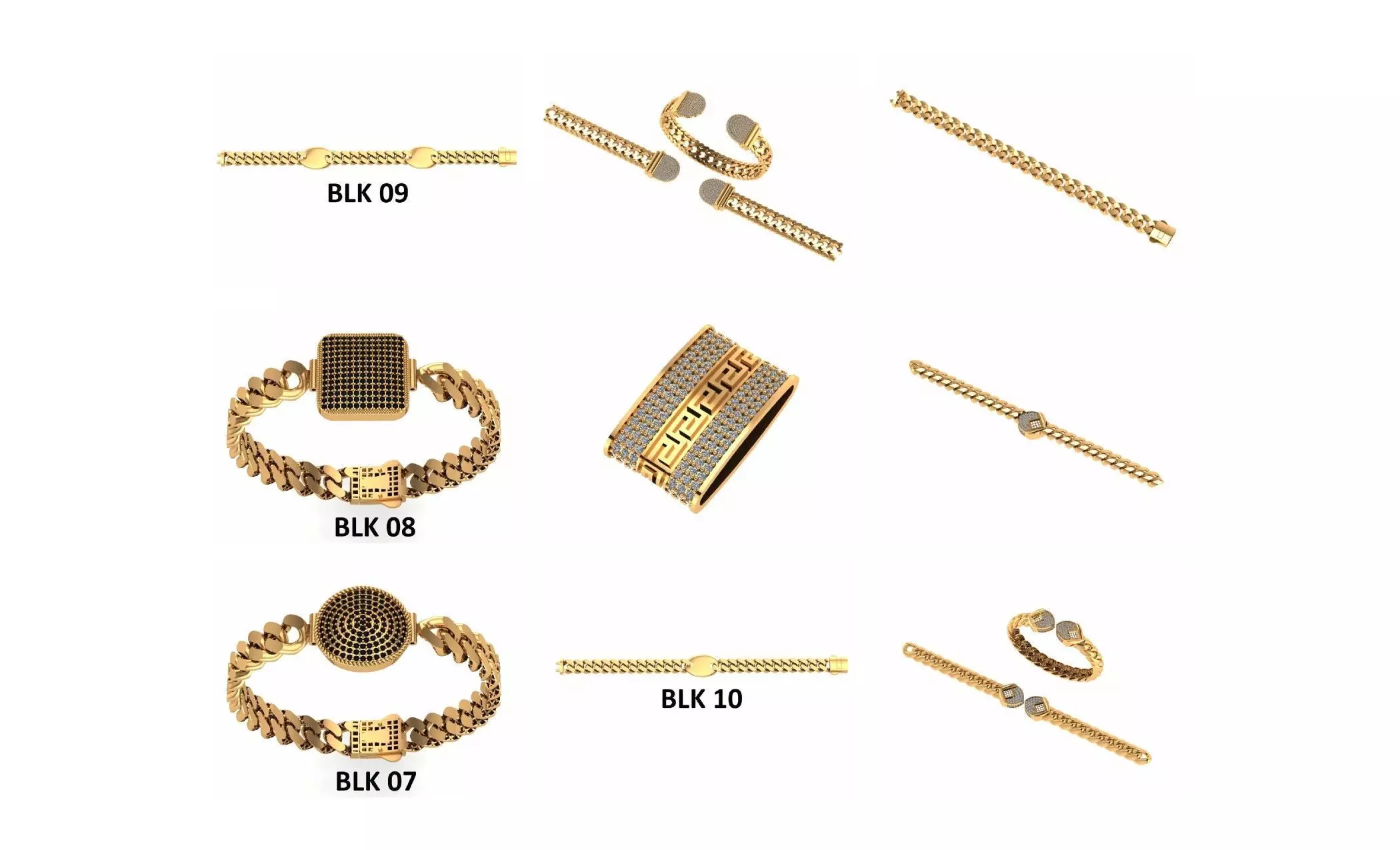 COLLECTION 750 CUBAN-LINK-CHAIN-BRACELETS- BULK  3D print model_86