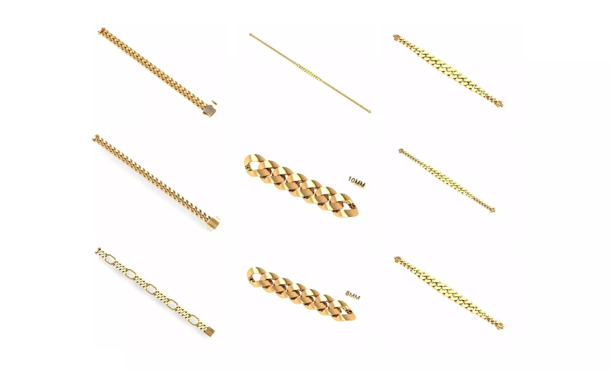 COLLECTION 750 CUBAN-LINK-CHAIN-BRACELETS- BULK  3D print model_63