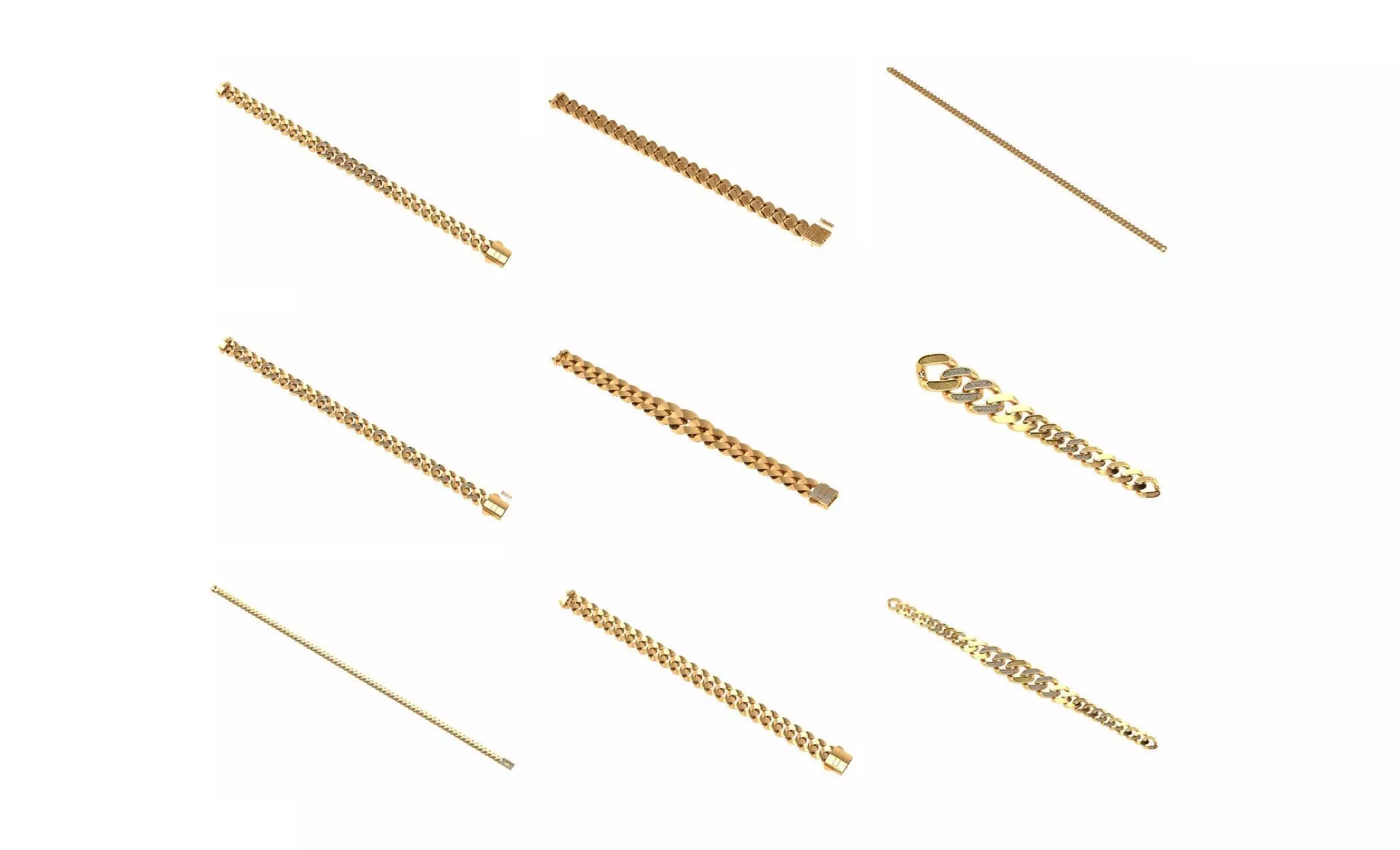 COLLECTION 750 CUBAN-LINK-CHAIN-BRACELETS- BULK  3D print model_59