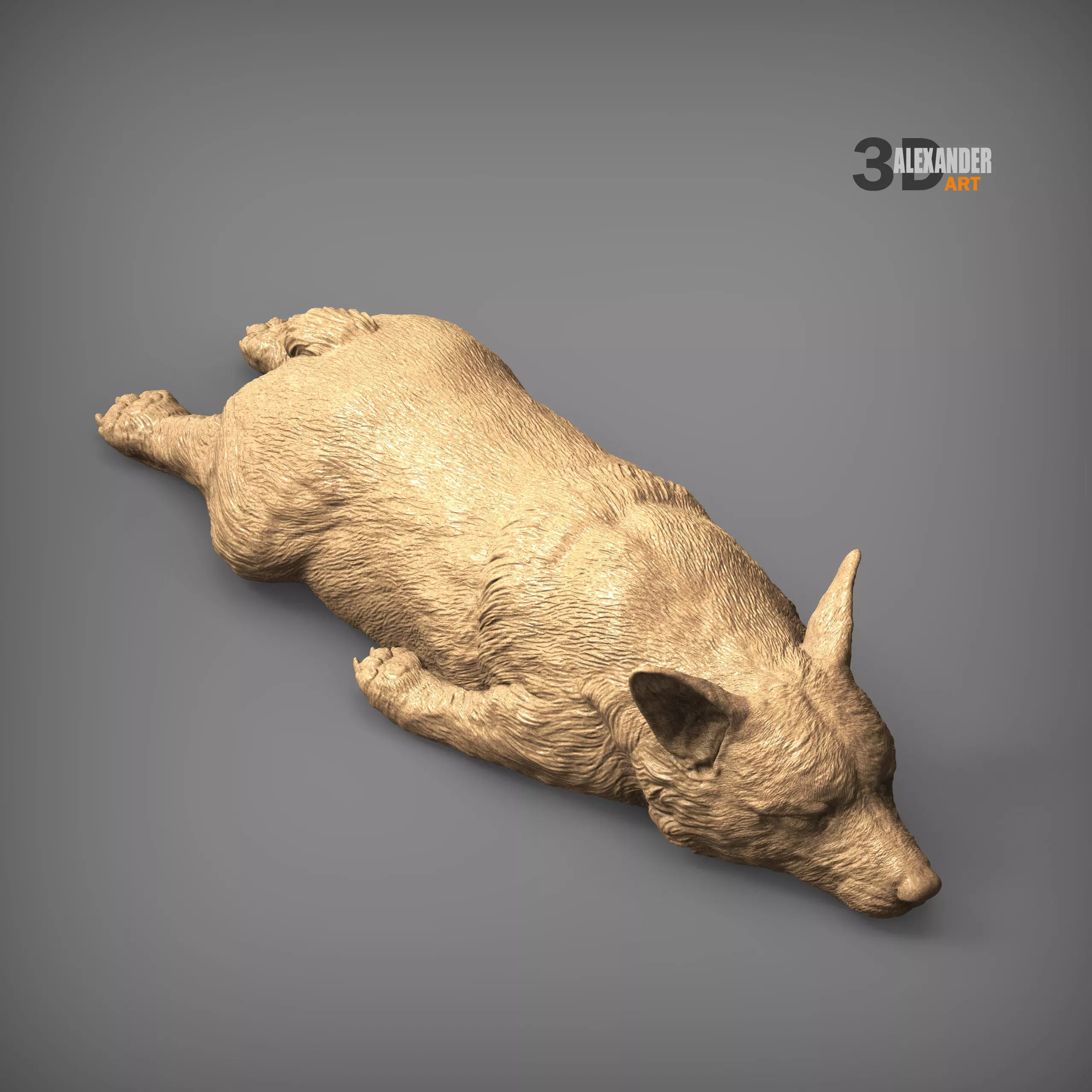Sleeping Corgi 3D print model_7