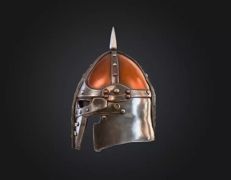 Viking Warrior Helmet Low-poly 3D model_6