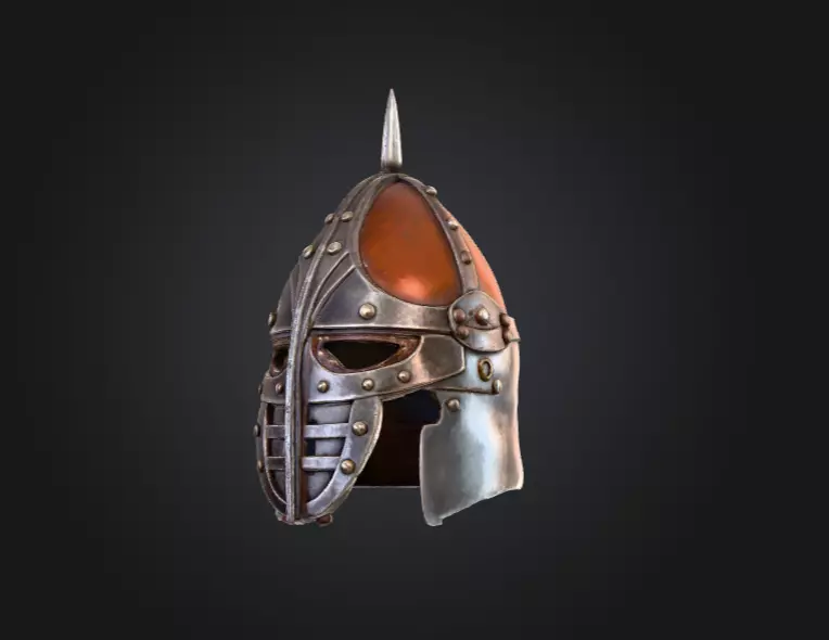 Viking Warrior Helmet Low-poly 3D model_7