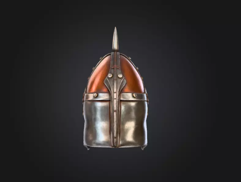 Viking Warrior Helmet Low-poly 3D model_4