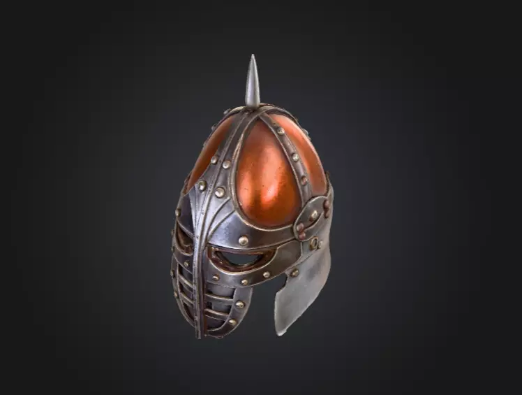 Viking Warrior Helmet Low-poly 3D model_10