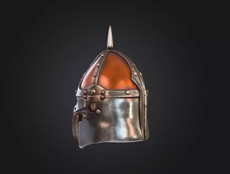 Viking Warrior Helmet Low-poly 3D model_5