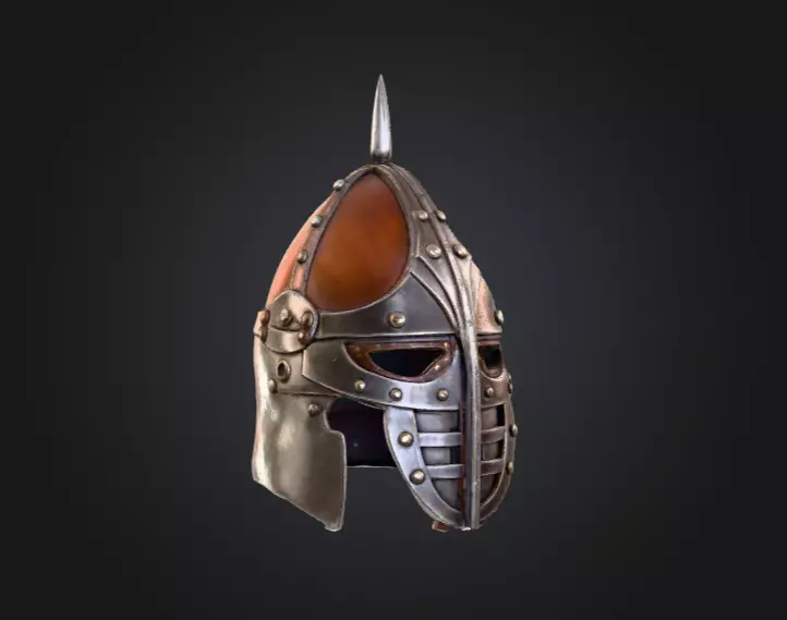 Viking Warrior Helmet Low-poly 3D model_1