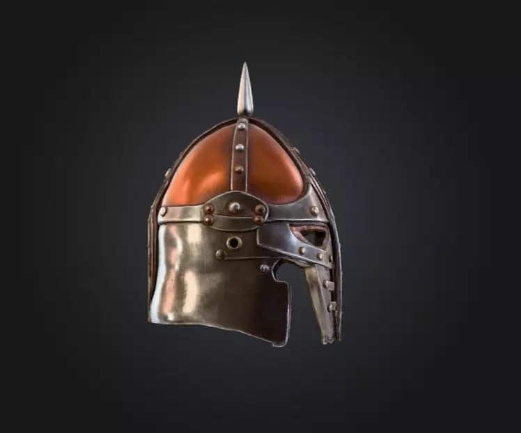 Viking Warrior Helmet Low-poly 3D model_2