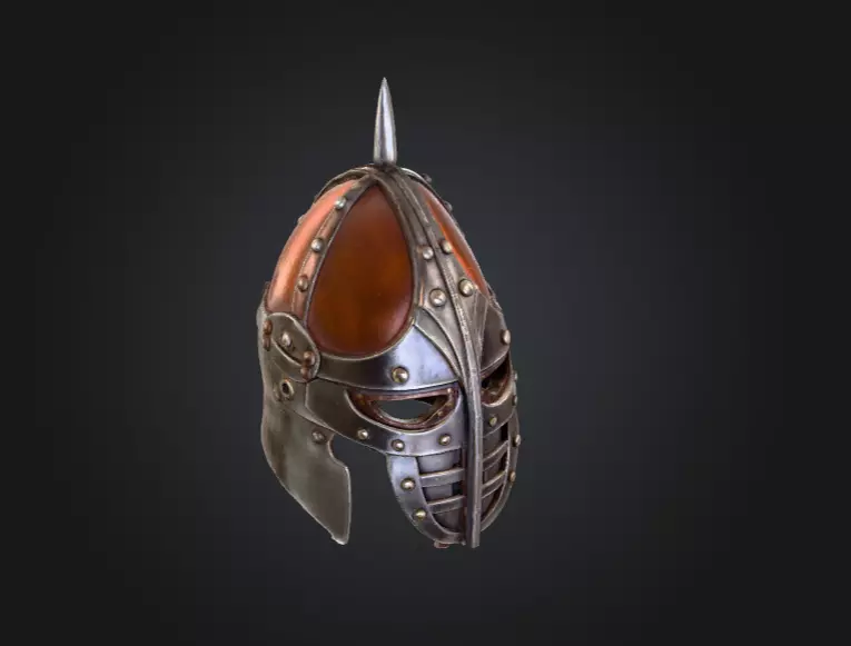 Viking Warrior Helmet Low-poly 3D model_9