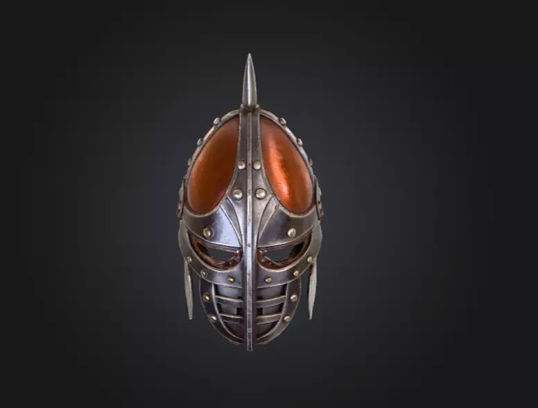 Viking Warrior Helmet Low-poly 3D model_8