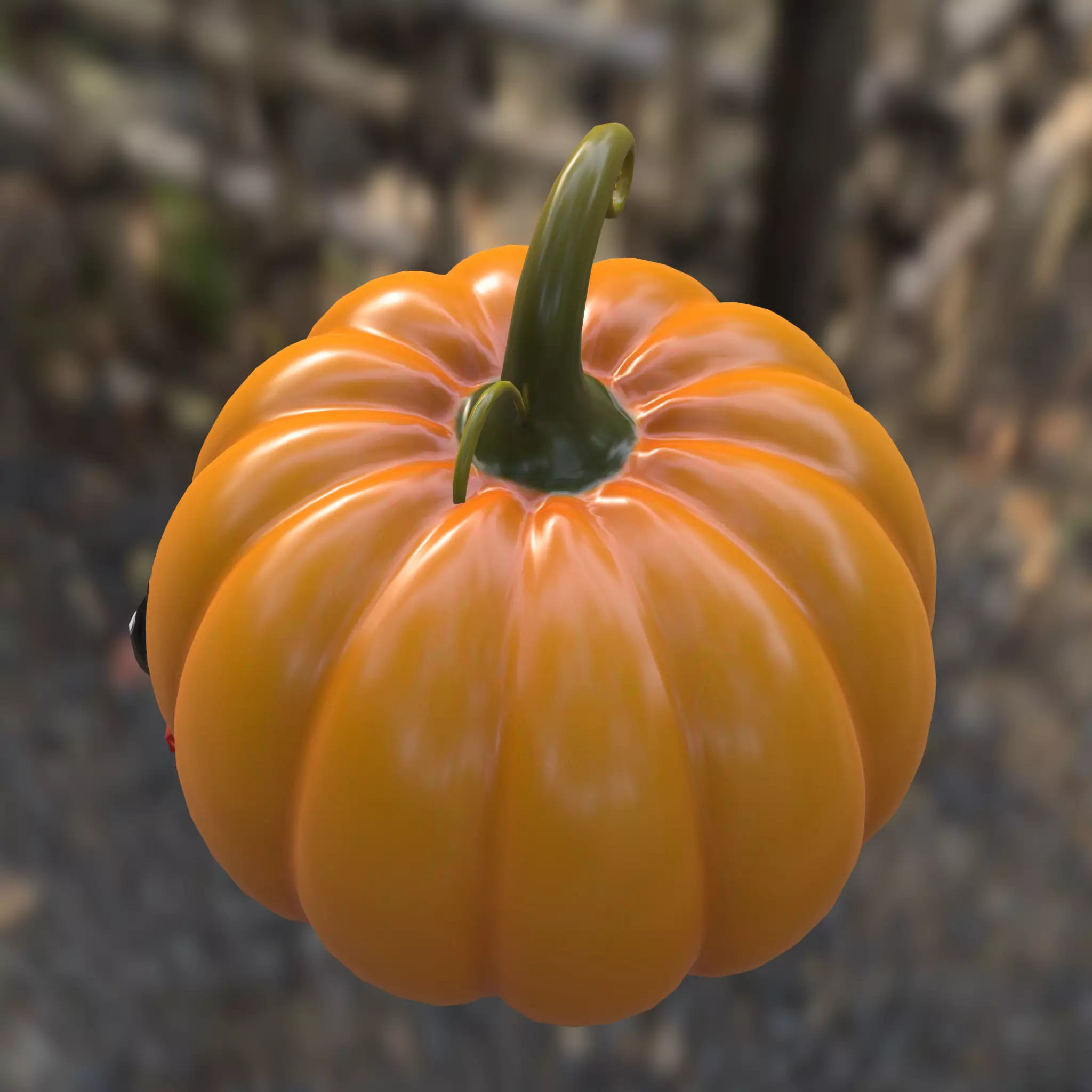 Cute Pumpkin Low-poly 3D model_4
