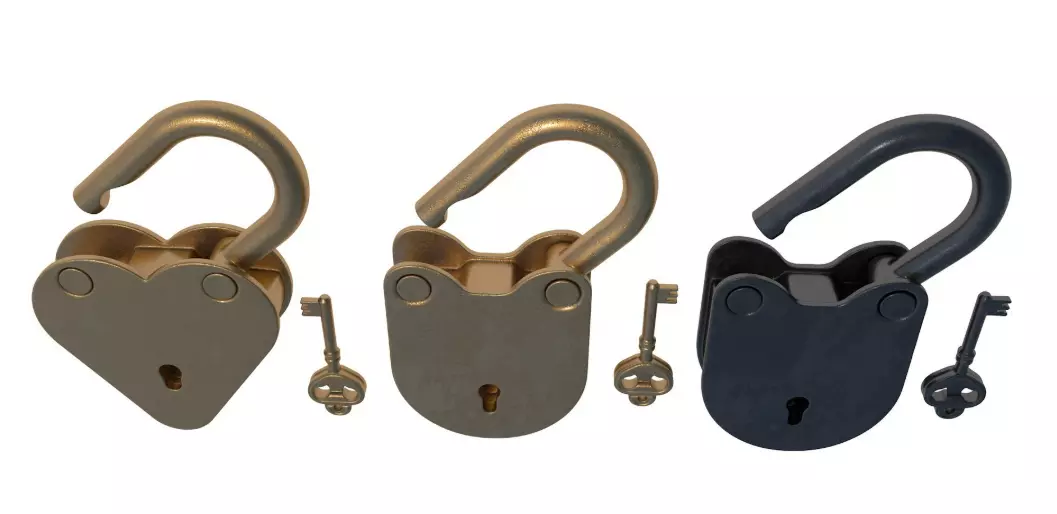 Padlock Gold collection 3D model_1