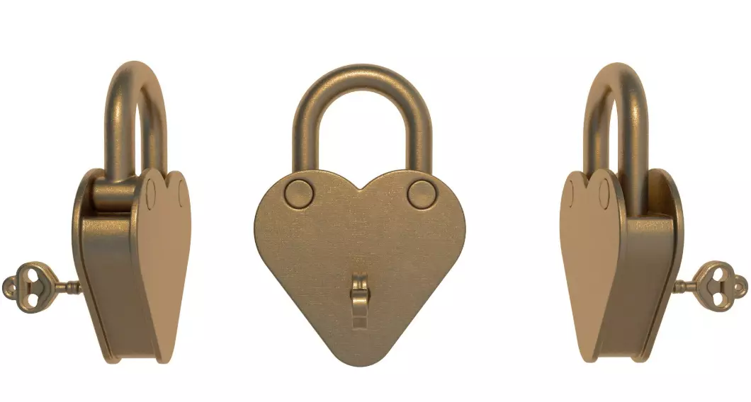 Padlock Gold collection 3D model_8