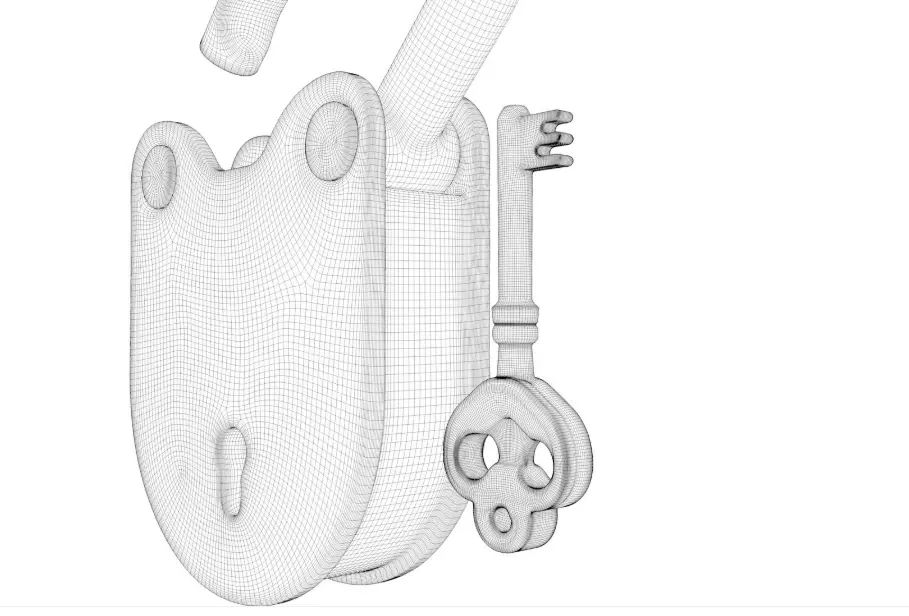 Padlock Gold collection 3D model_12