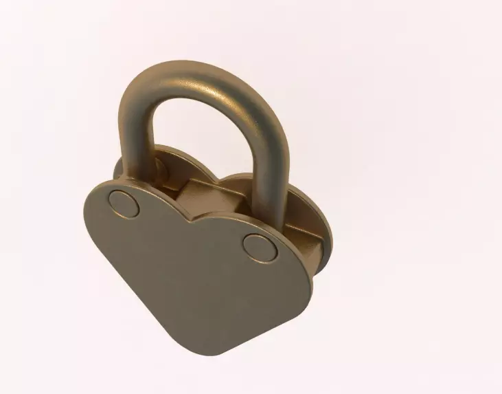 Padlock Gold collection 3D model_6