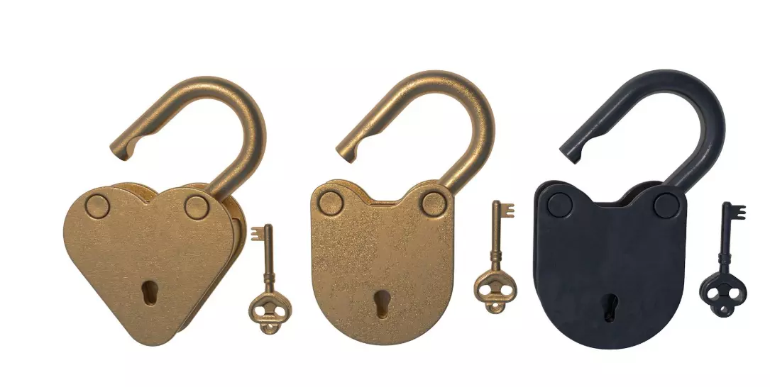 Padlock Gold collection 3D model_0