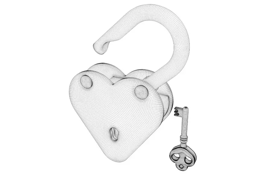 Padlock Gold collection 3D model_14