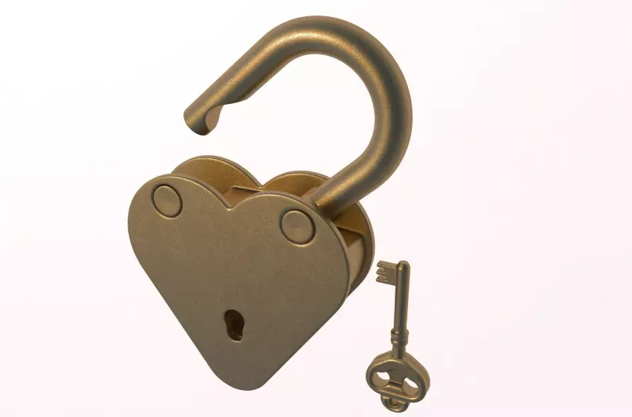 Padlock Gold collection 3D model_3