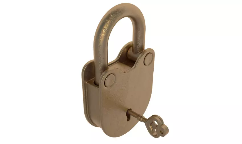 Padlock Gold collection 3D model_2