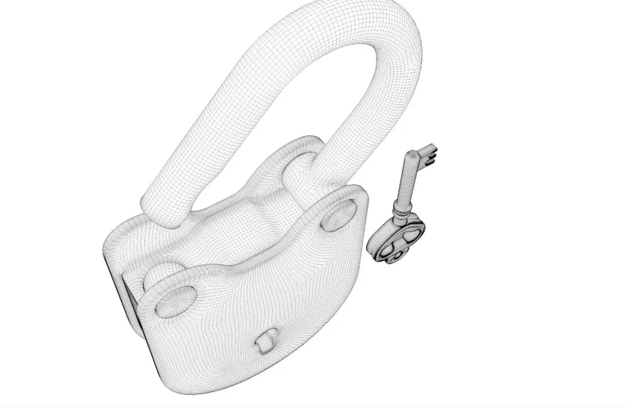 Padlock Gold collection 3D model_16