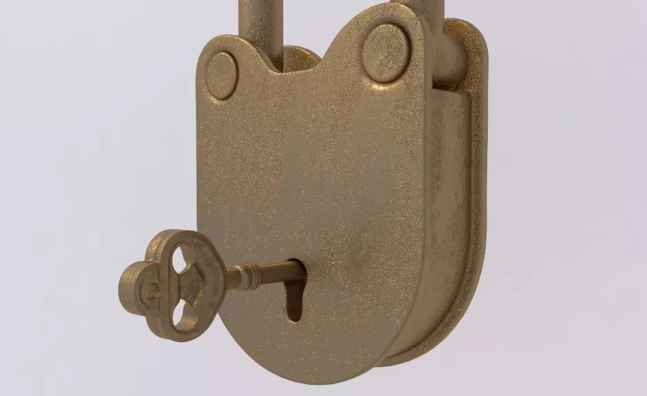 Padlock Gold collection 3D model_11