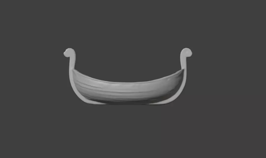 Wooden Viking Longship Low-poly 3D model_15