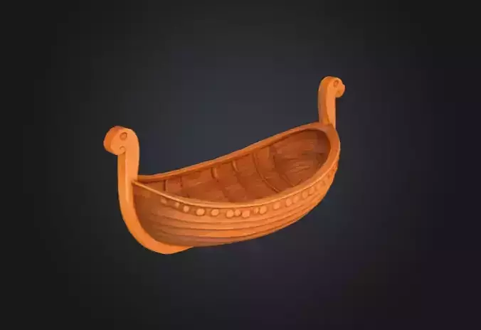 Wooden Viking Longship Low-poly 3D model Wooden Viking Longship Low-poly 3D model