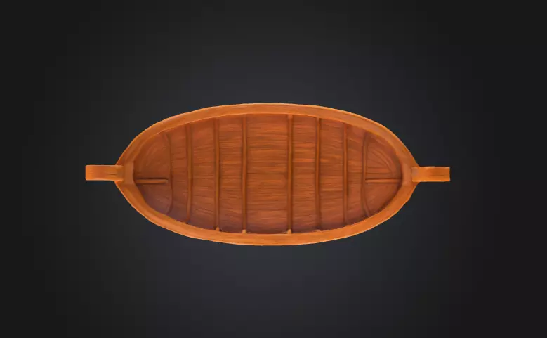 Wooden Viking Longship Low-poly 3D model_13