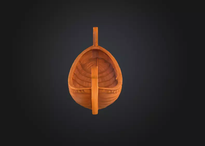 Wooden Viking Longship Low-poly 3D model_10