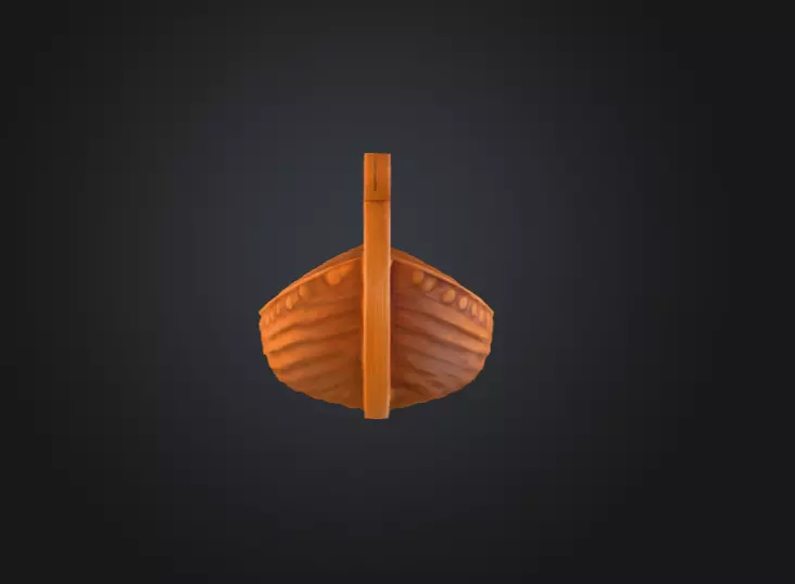 Wooden Viking Longship Low-poly 3D model_3