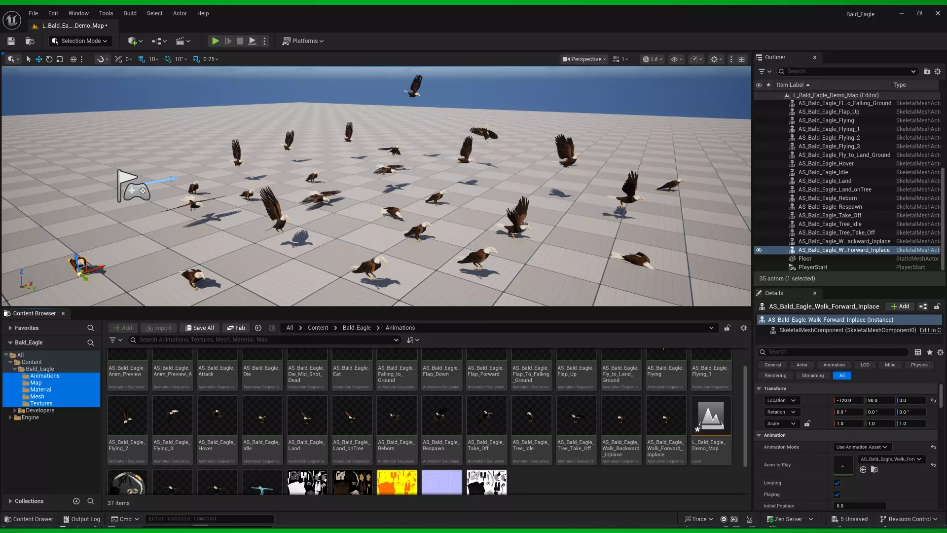Bald Eagle Bird Low-poly 3D model_2