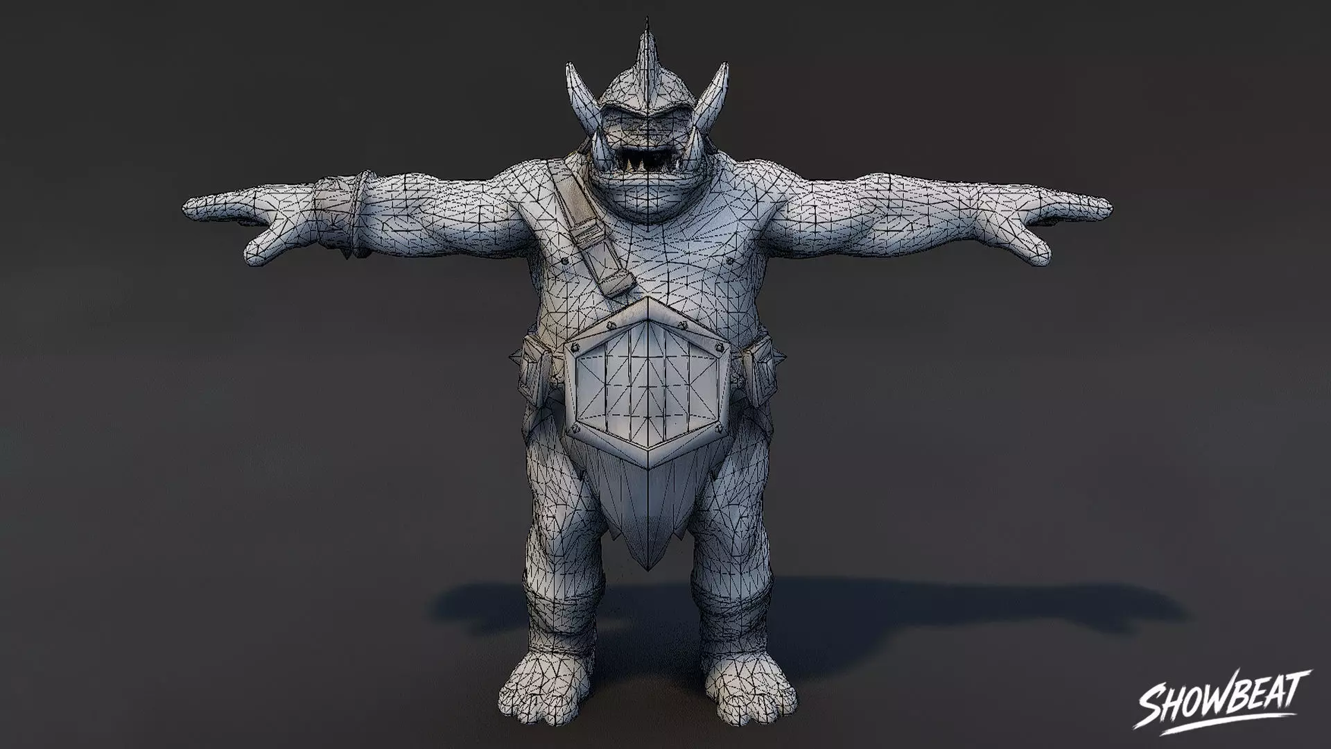 Bronze Ogre T-Pose Low-poly 3D model_4