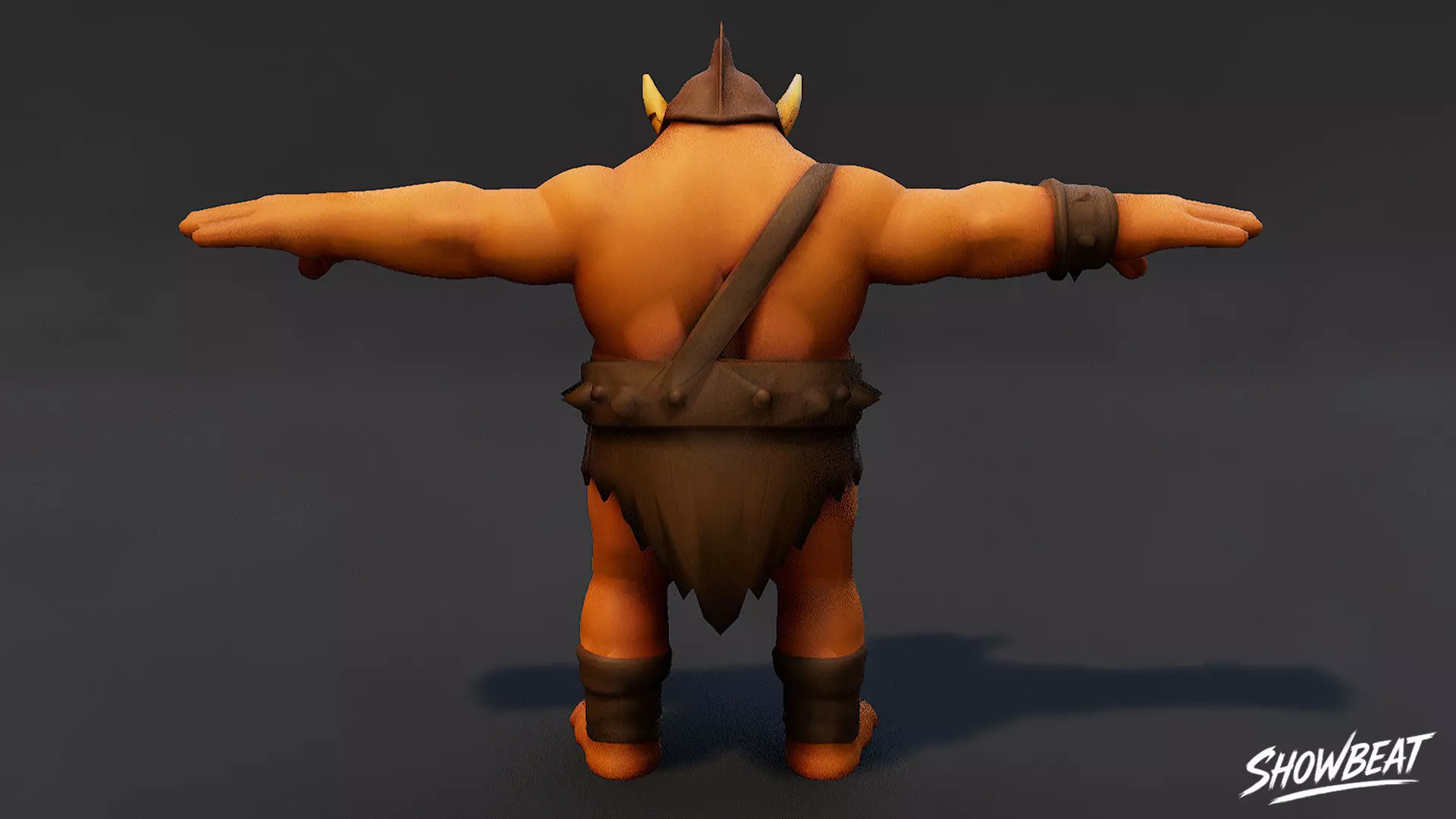 Bronze Ogre T-Pose Low-poly 3D model_3