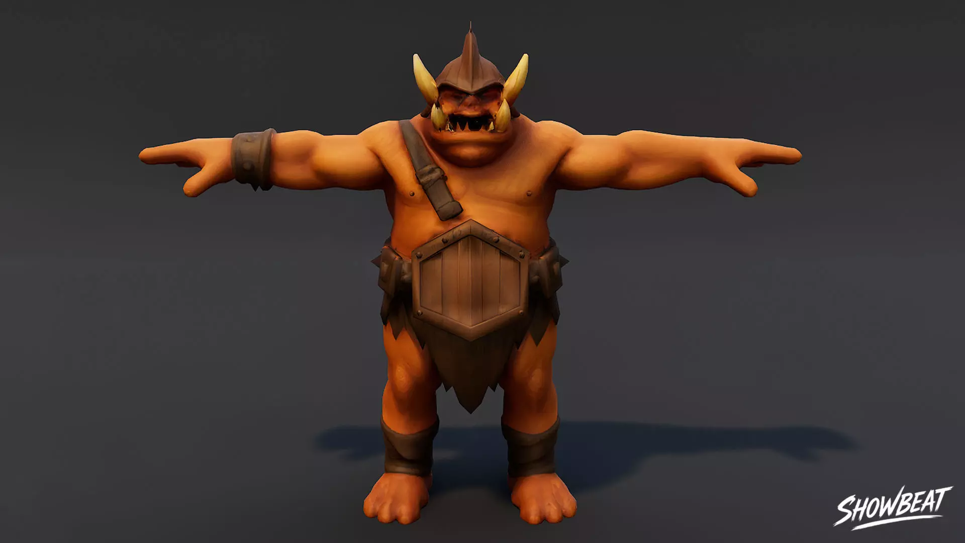 Bronze Ogre T-Pose Low-poly 3D model_0