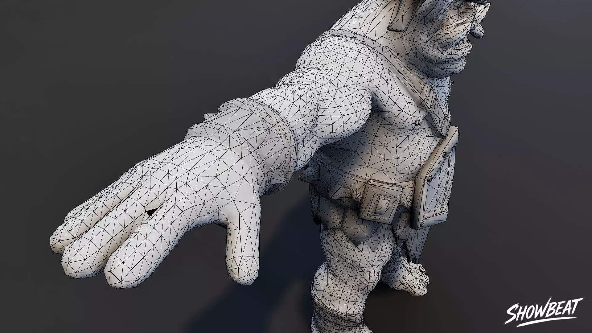 Bronze Ogre T-Pose Low-poly 3D model_7