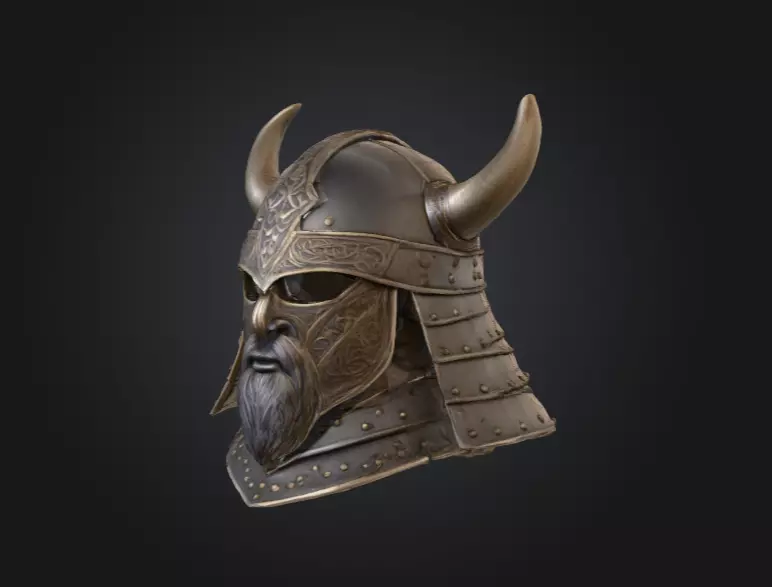 Viking Guardian Helm Low-poly 3D model_9