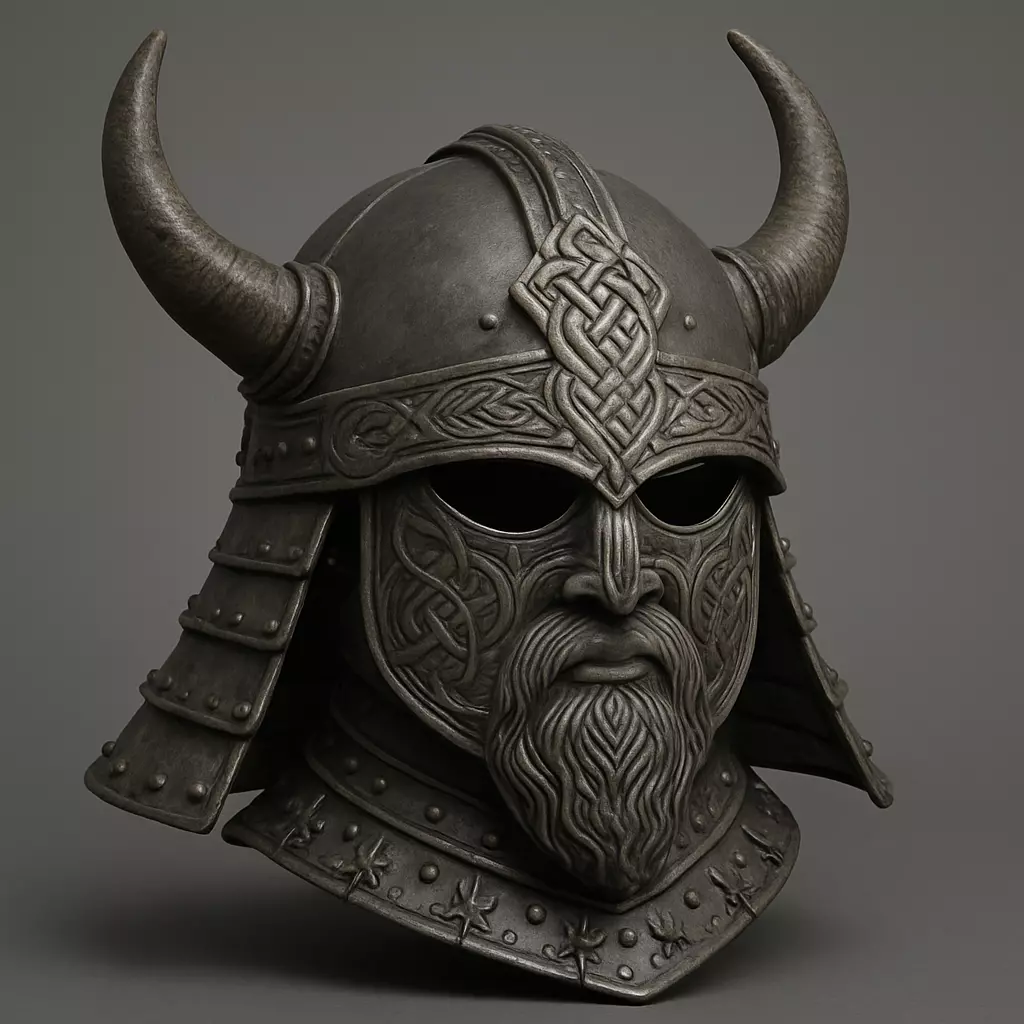 Viking Guardian Helm Low-poly 3D model_0