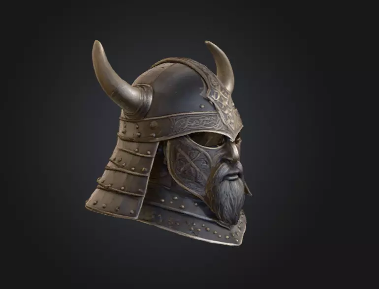 Viking Guardian Helm Low-poly 3D model_3