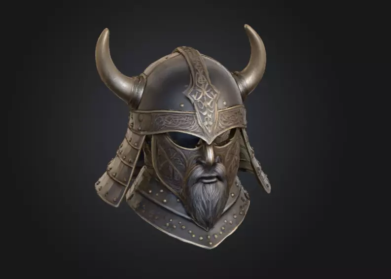 Viking Guardian Helm Low-poly 3D model_1