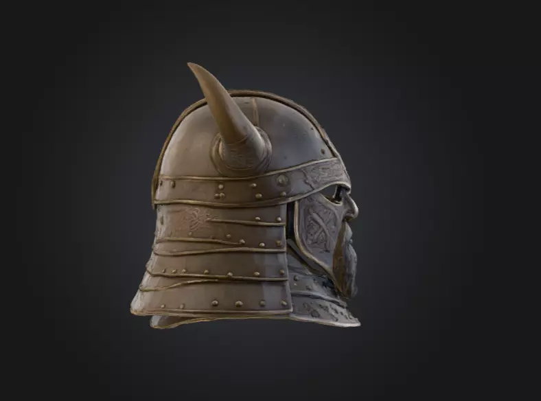 Viking Guardian Helm Low-poly 3D model_4