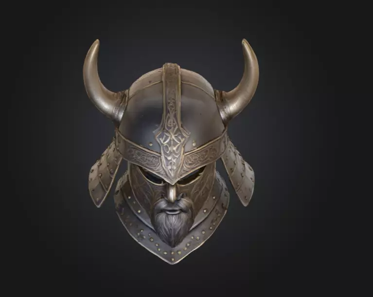 Viking Guardian Helm Low-poly 3D model_10