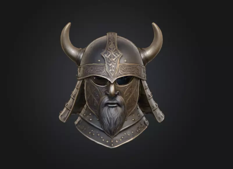 Viking Guardian Helm Low-poly 3D model_2